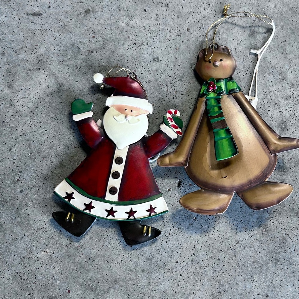 50%offw❤️ 2 Russ Berrie Shelf Sitter Christmas  Santa 2909, Bear 2923